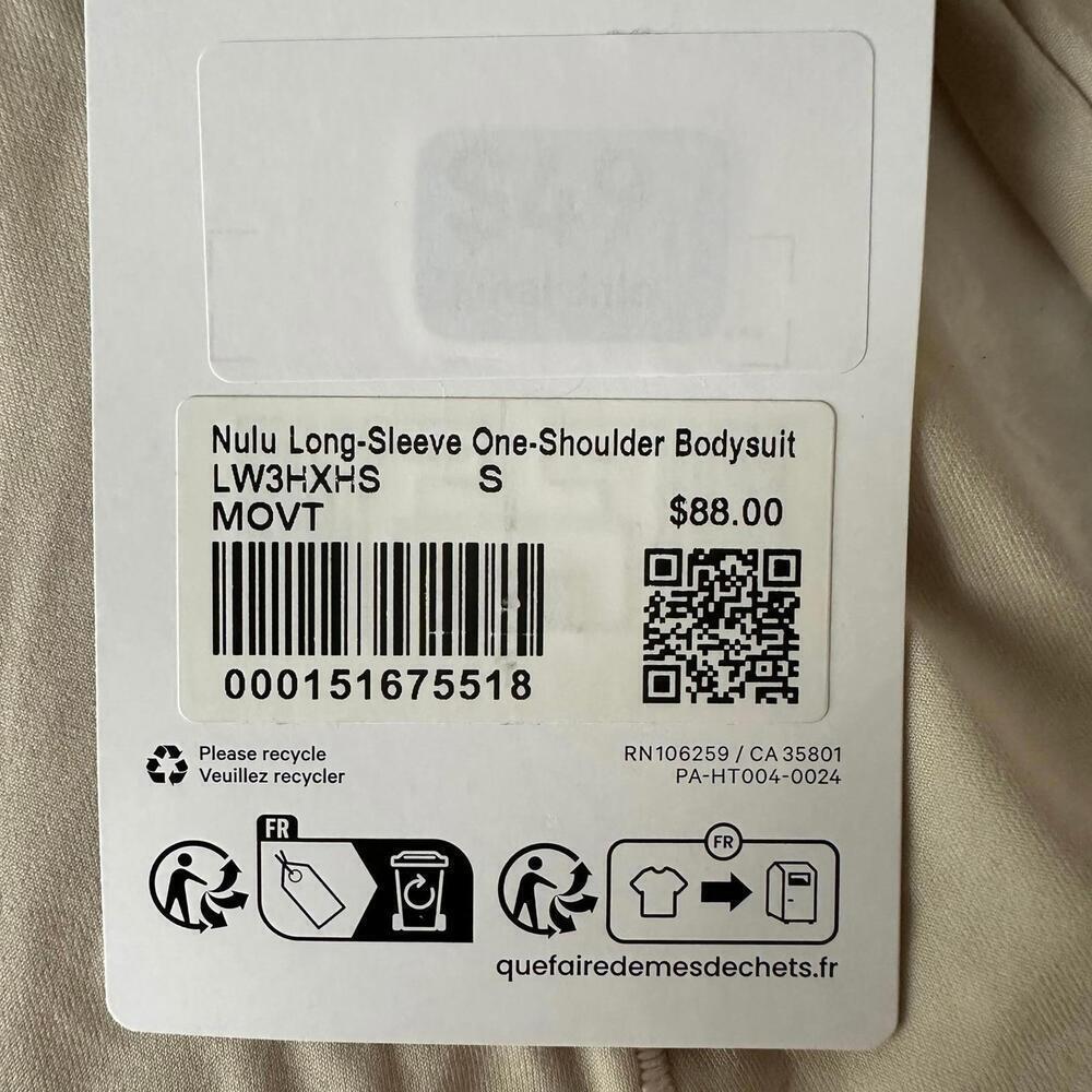 Lululemon Wundermost Nulu Long-Sleeve One-Shoulder Bodysuit Mojave Tan S NWT - Picture 5 of 6